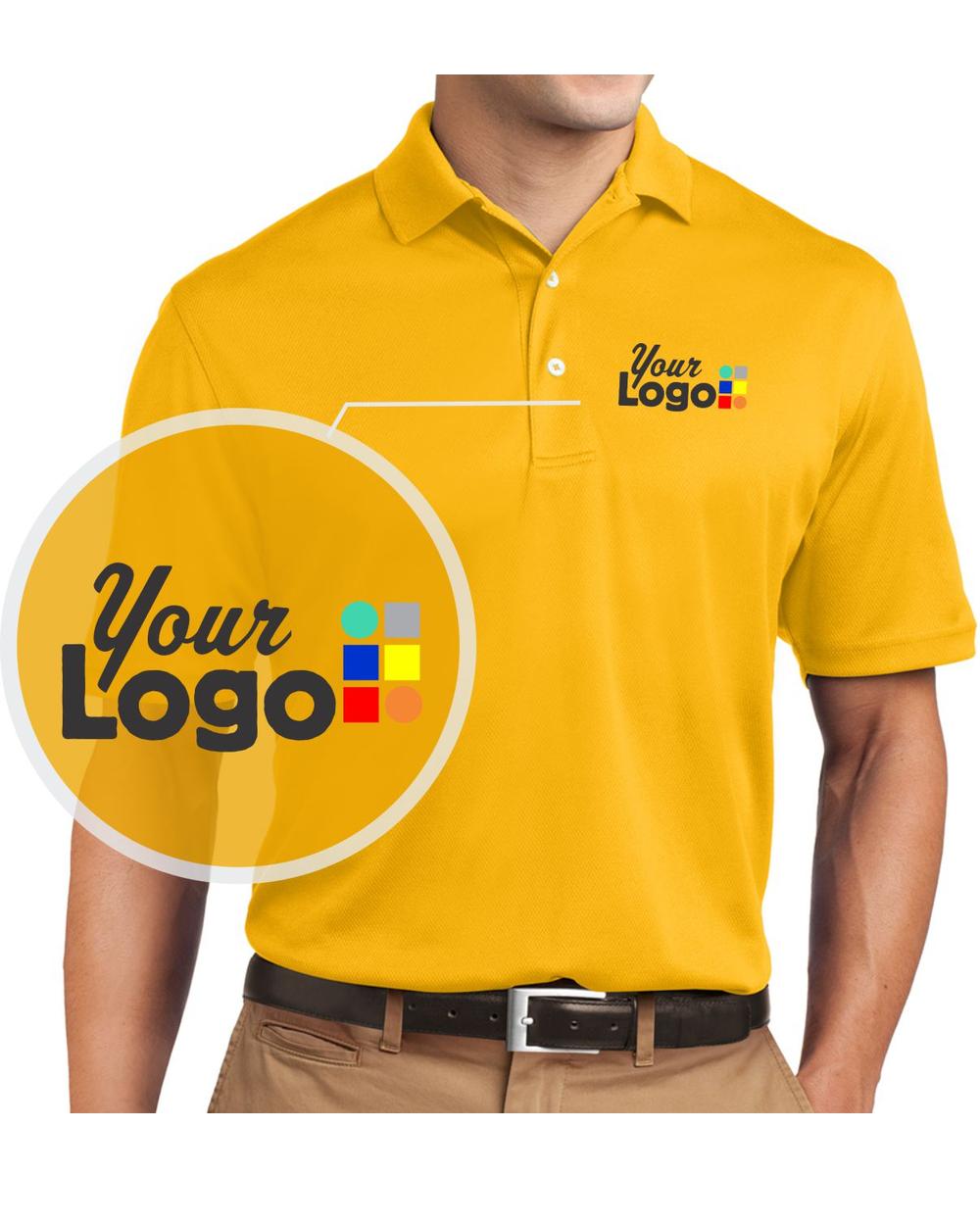 Sport-Tek S/S Dri-Mesh Custom Golf Shirt, color: Gold