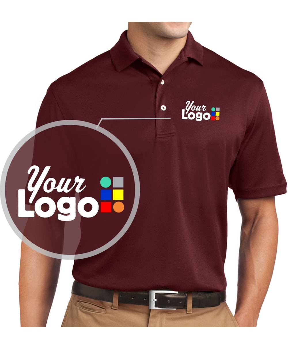 Sport-Tek S/S Dri-Mesh Custom Golf Shirt, color: Maroon