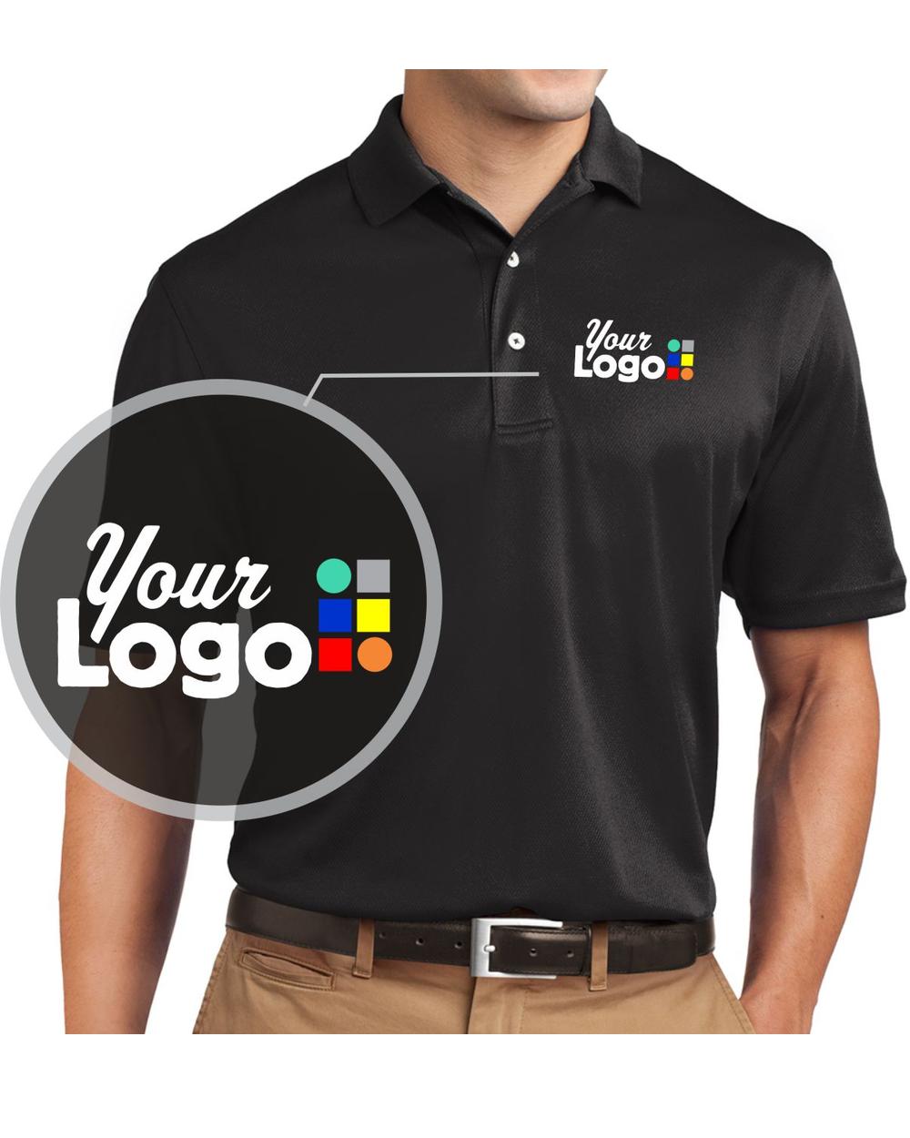 Sport-Tek S/S Dri-Mesh Custom Golf Shirt, color: Black