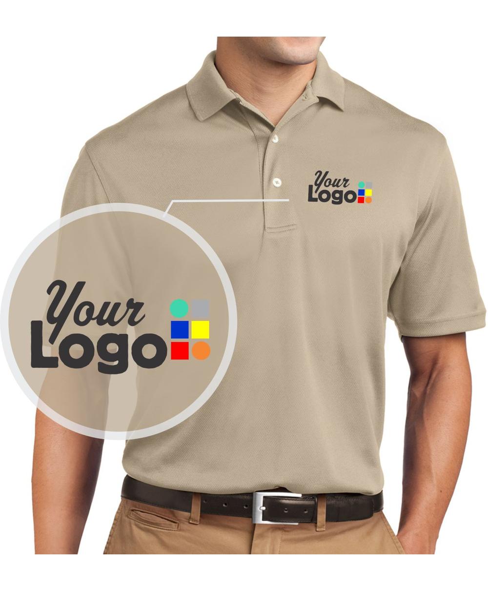 Sport-Tek S/S Dri-Mesh Custom Golf Shirt, color: Sandstone