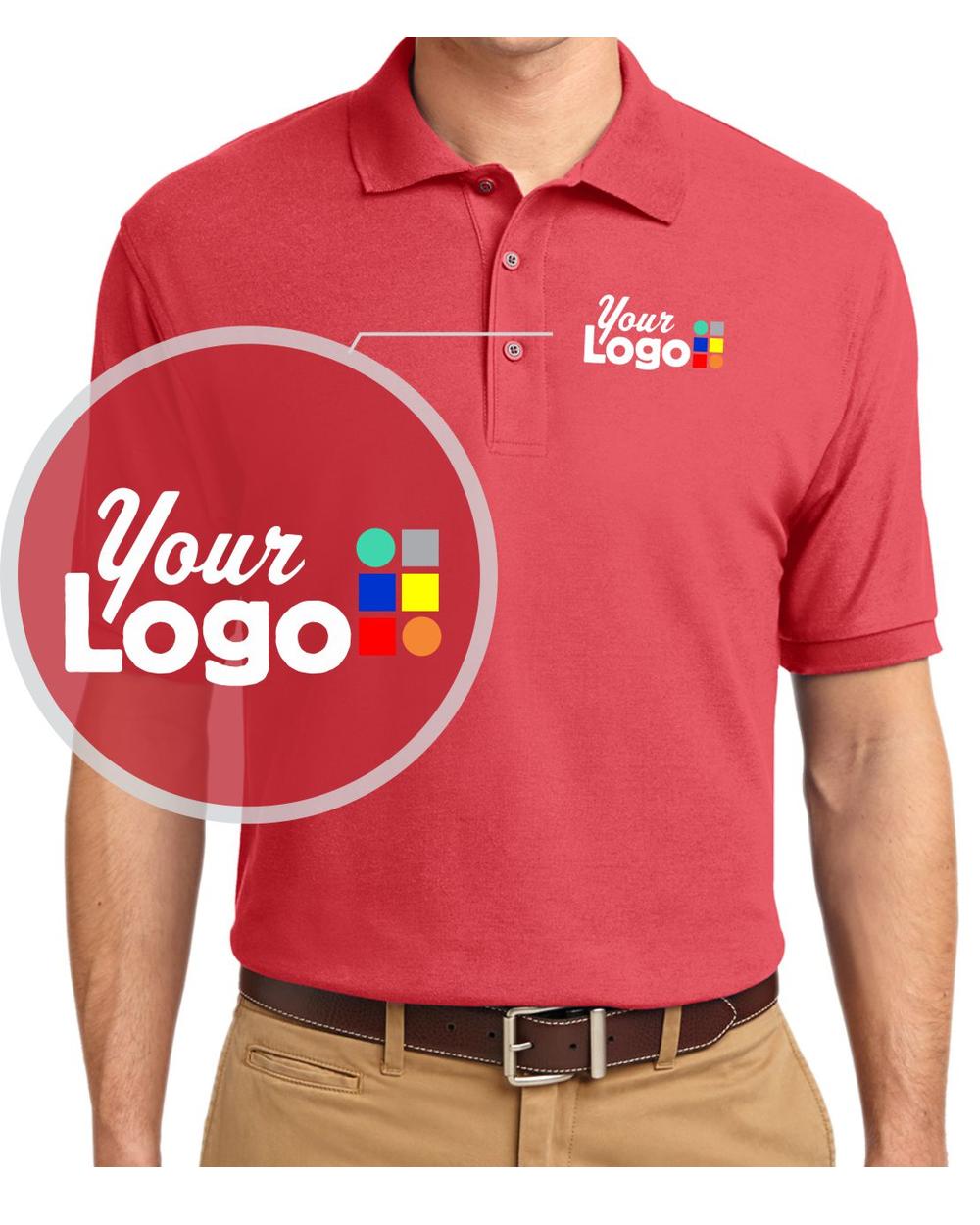 Port Authority S/S Silk-Touch Custom Golf Shirt, color: Hibiscus