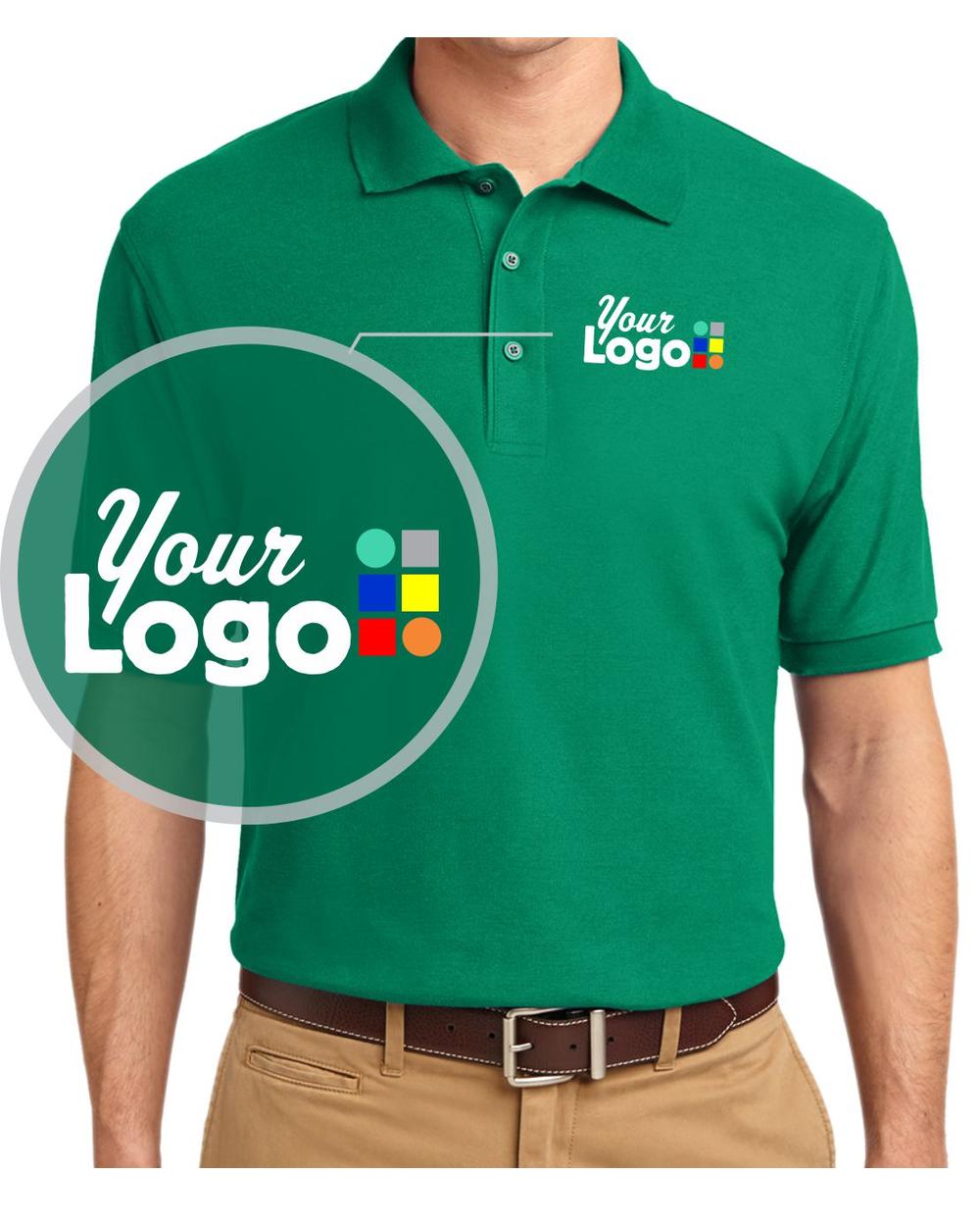 Port Authority S/S Silk-Touch Custom Golf Shirt, color: Kelly Green