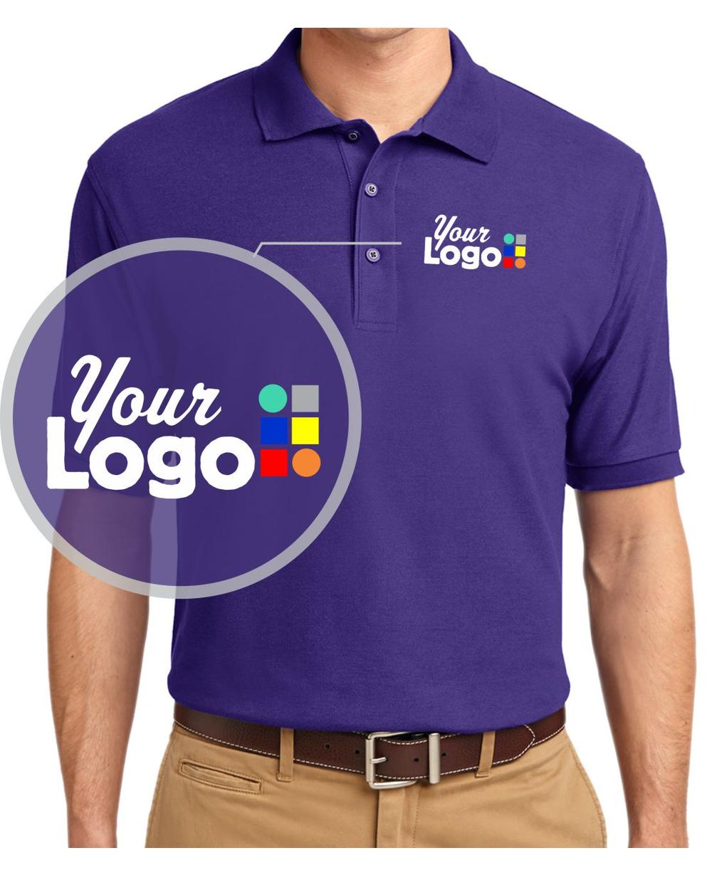 Port Authority S/S Silk-Touch Custom Golf Shirt, color: Purple