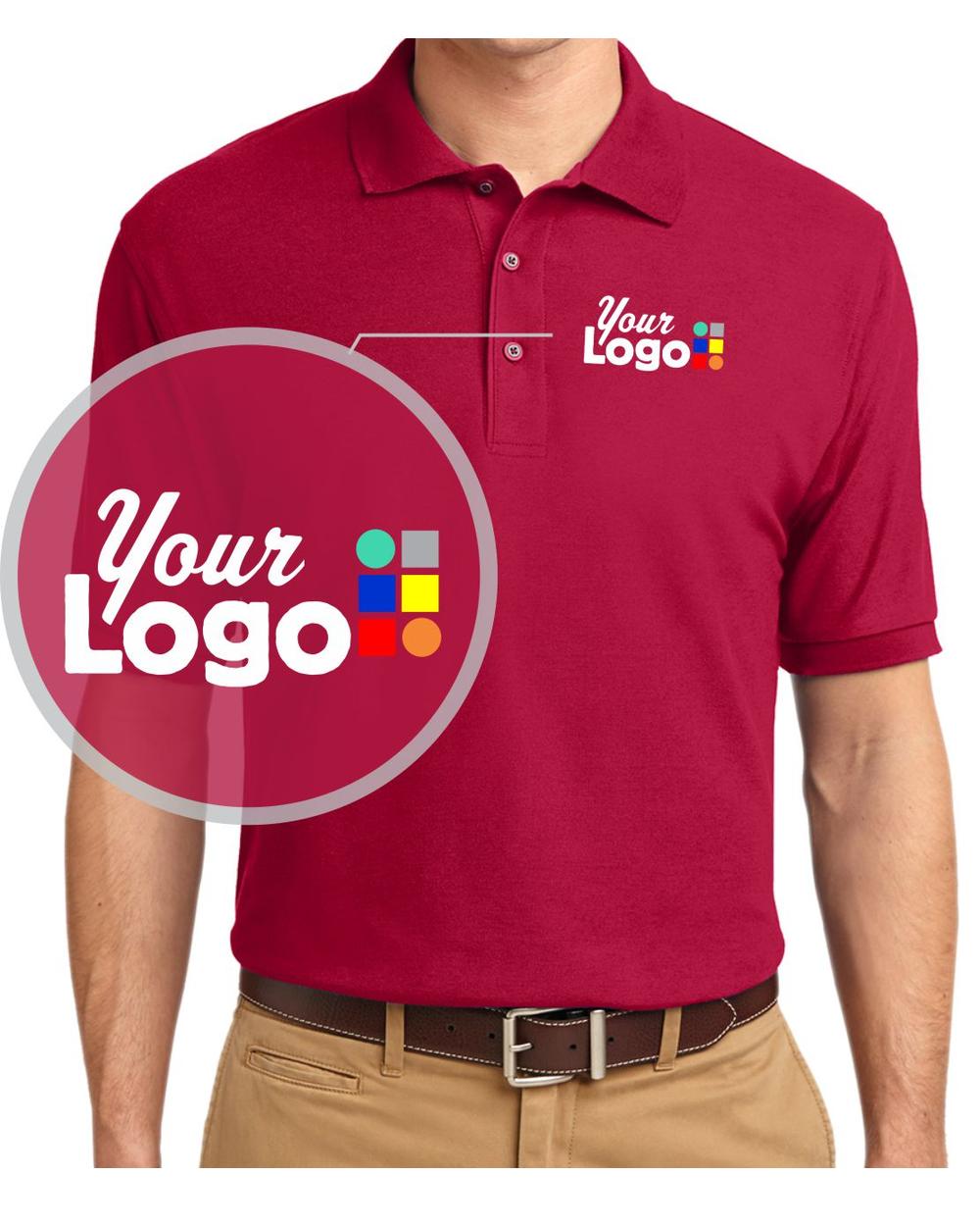 Port Authority S/S Silk-Touch Custom Golf Shirt, color: Red
