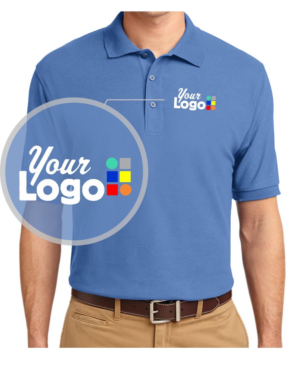 Port Authority S/S Silk-Touch Custom Golf Shirt, color: Ultramarine Blue