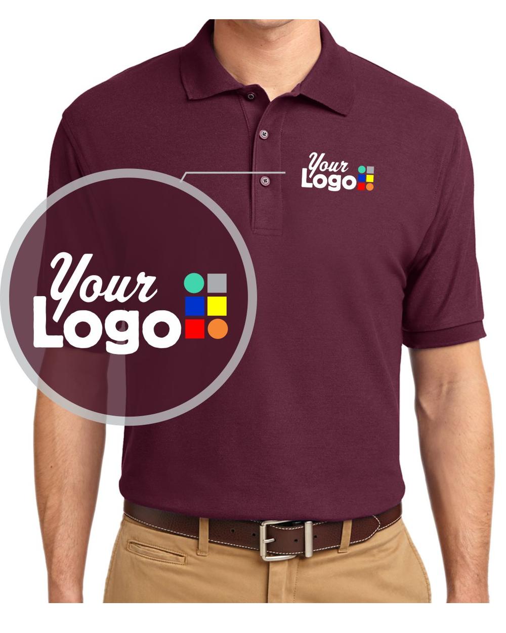 Port Authority S/S Silk-Touch Custom Golf Shirt, color: Burgundy