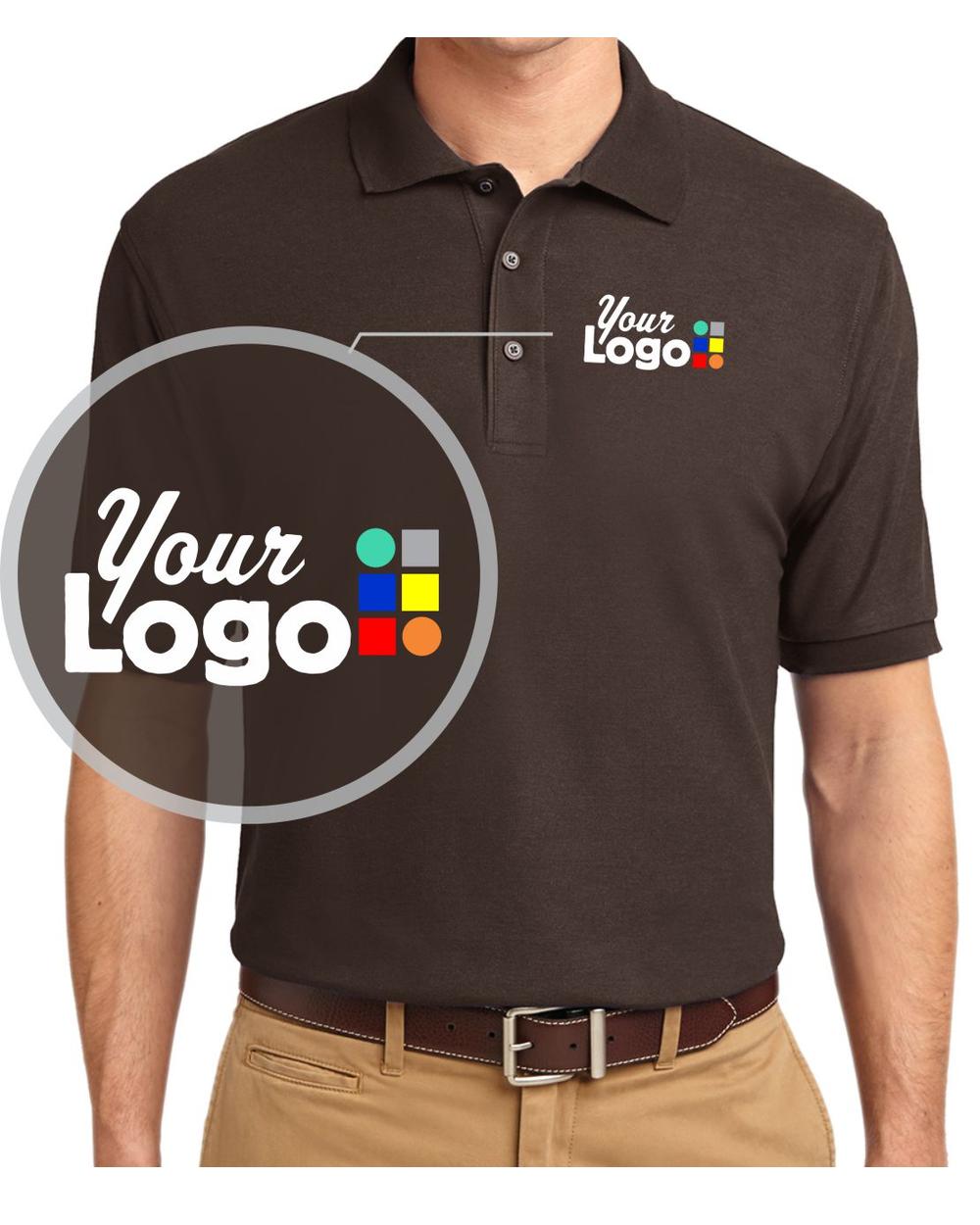 Port Authority S/S Silk-Touch Custom Golf Shirt, color: Coffee Bean