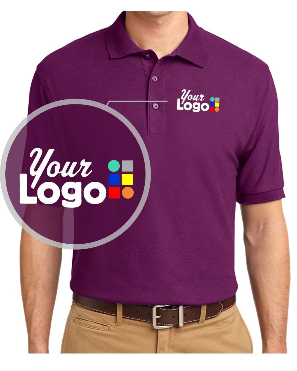 Port Authority S/S Silk-Touch Custom Golf Shirt, color: Deep Berry