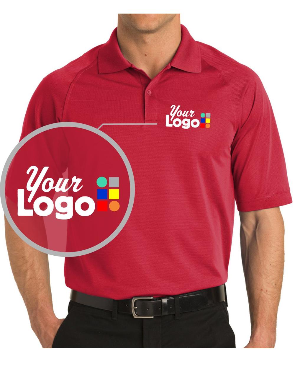 Port Authority S/S DryZone Ottoman Custom Golf Shirt, color: Engine Red