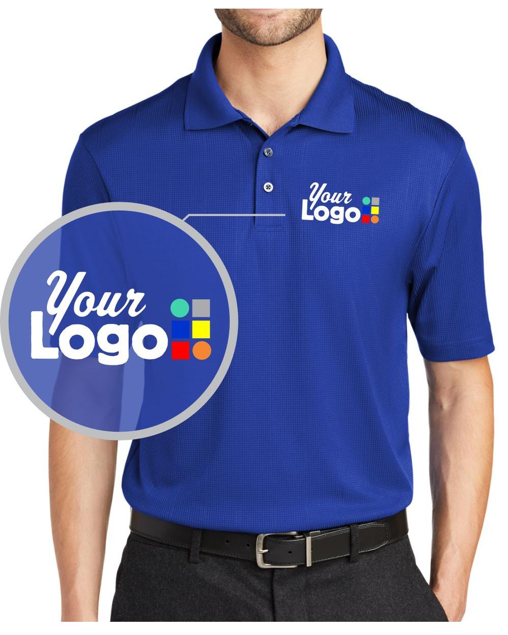 Port Authority S/S Fine Jacquard Custom Golf Shirt, color: Hyper Blue