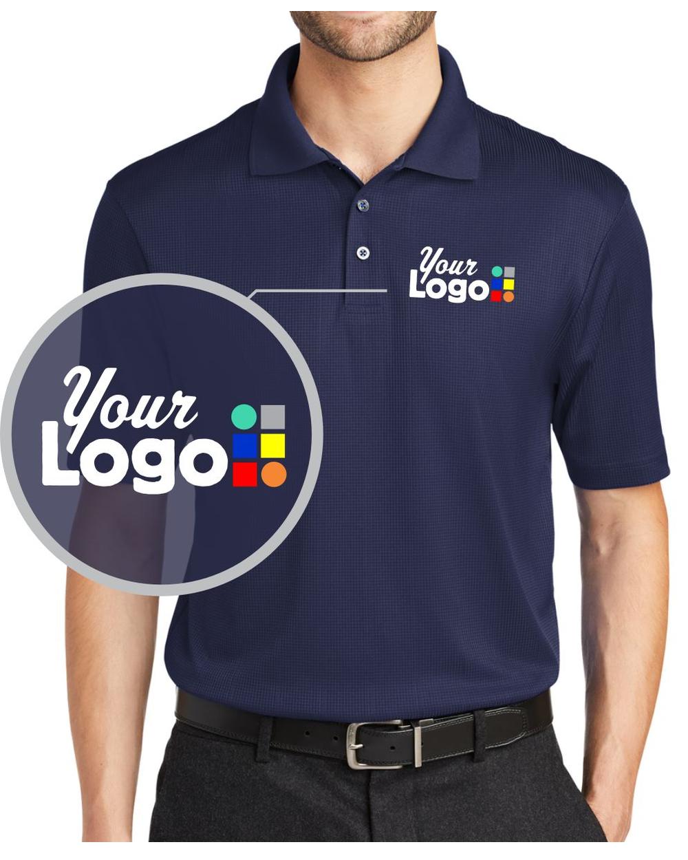 Port Authority S/S Fine Jacquard Custom Golf Shirt, color: True Navy