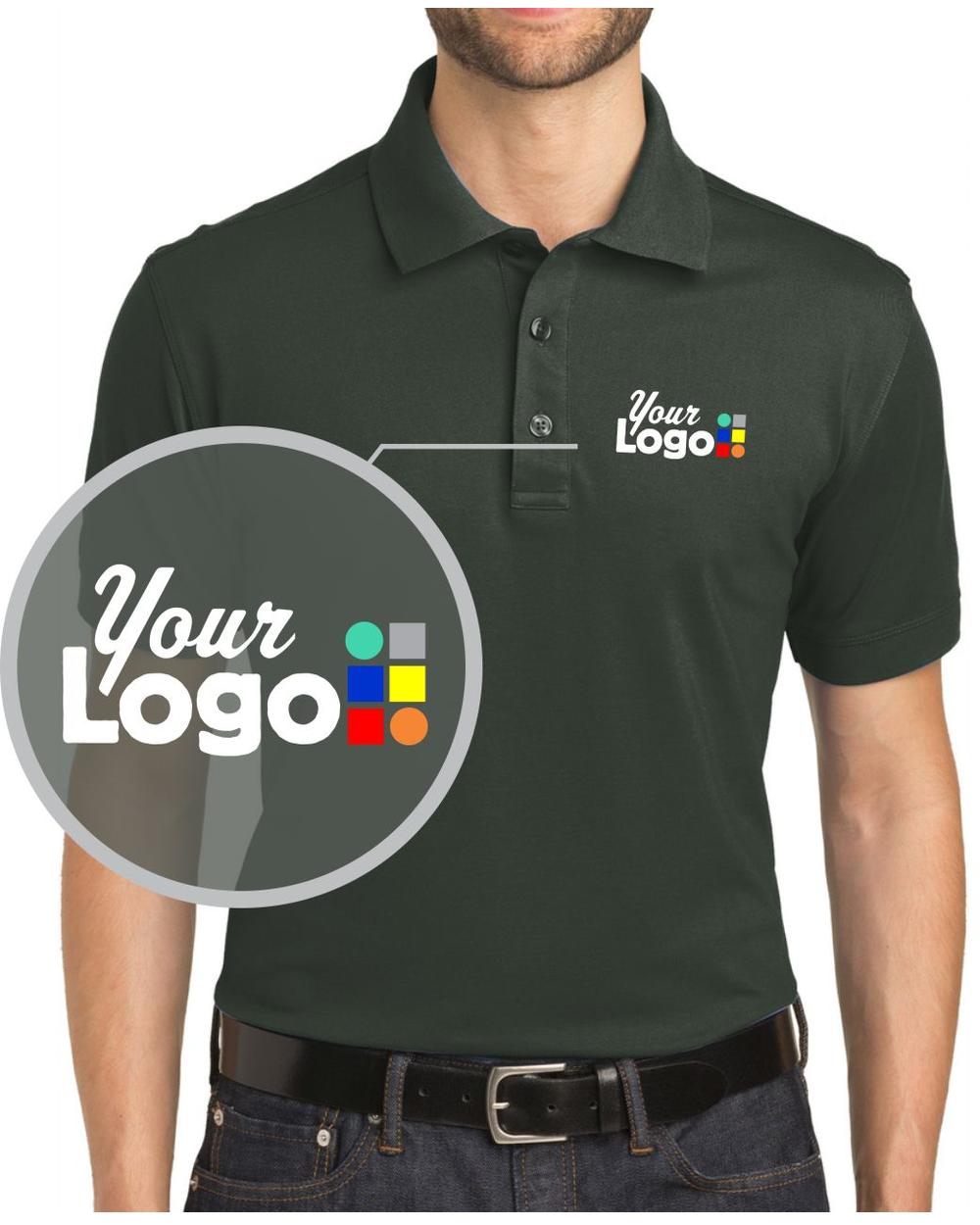 Port Authority S/S Rapid Dry-Mesh Custom Golf Shirt, color: Grey Smoke