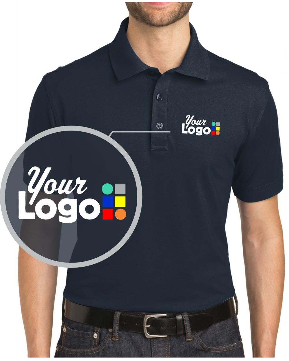 Port Authority S/S Rapid Dry-Mesh Custom Golf Shirt, color: Dress Blue Navy