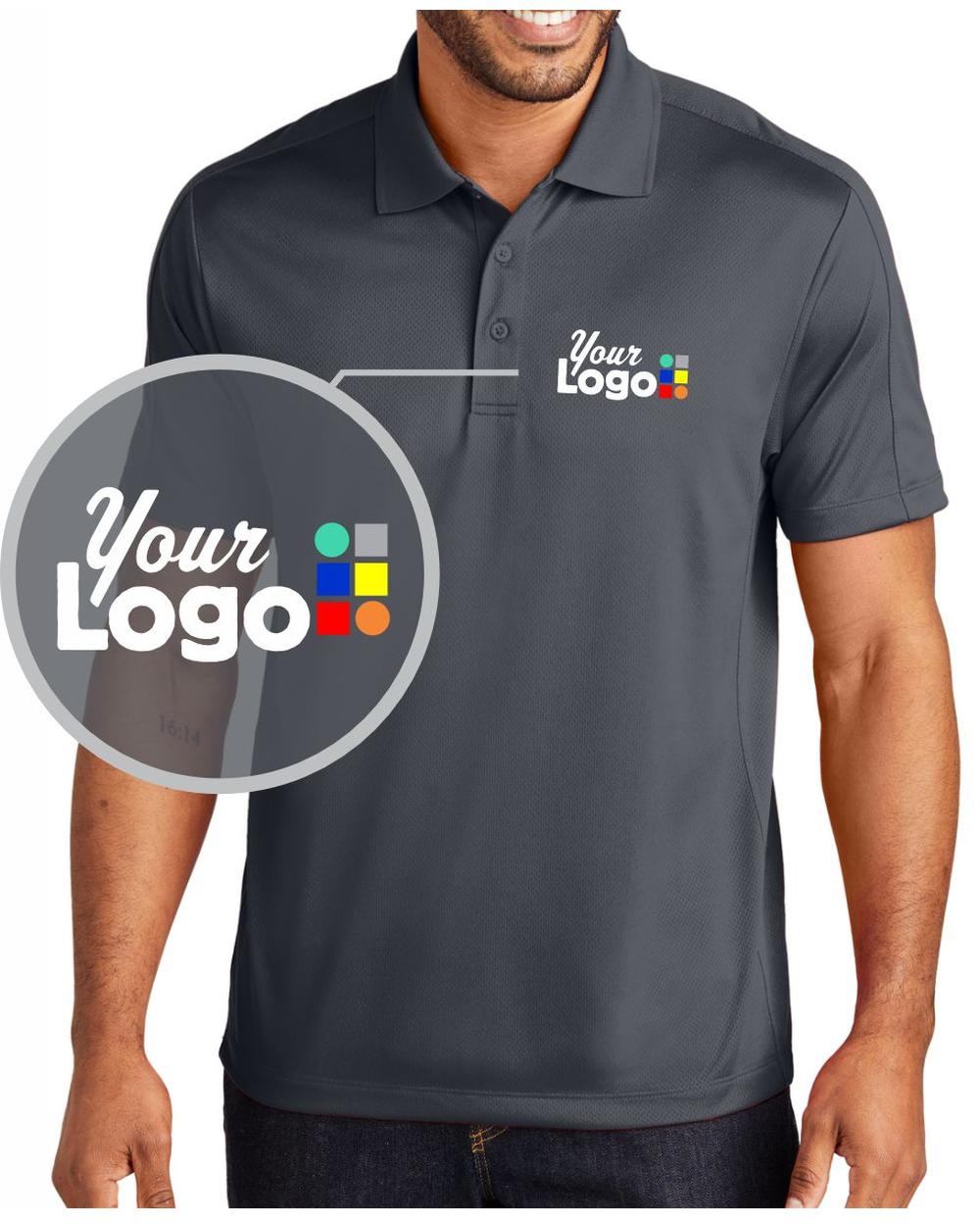 Port Authority S/S Diamond Jacquard Custom Golf Shirt, color: Graphite