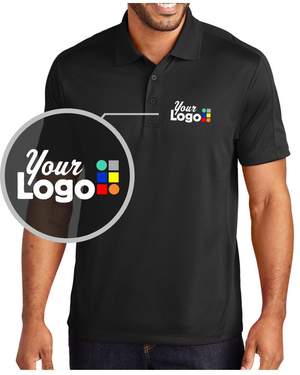 Port Authority S/S Diamond Jacquard Custom Golf Shirt, color: Black