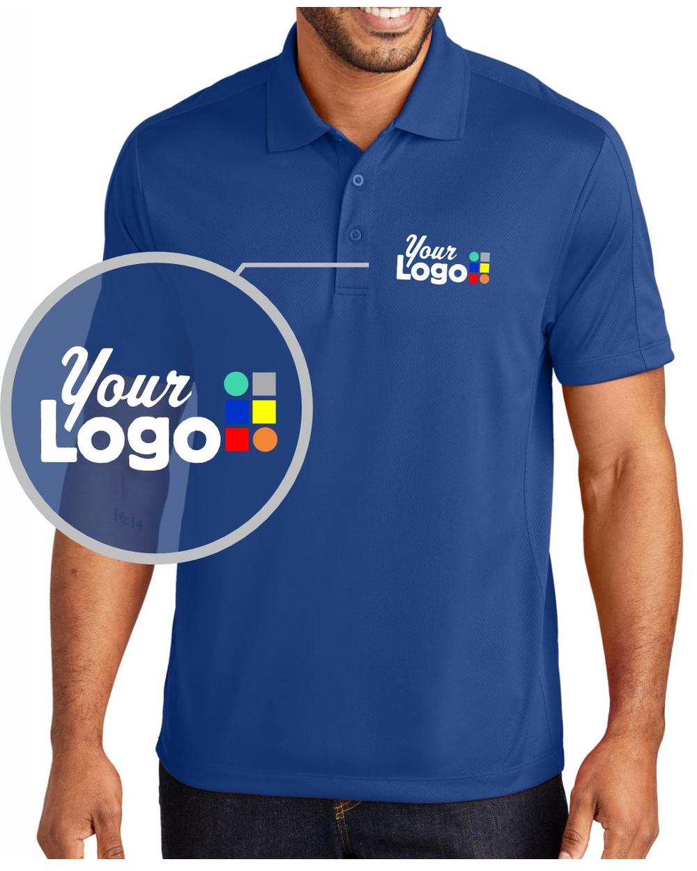 Port Authority S/S Diamond Jacquard Custom Golf Shirt, color: True Blue