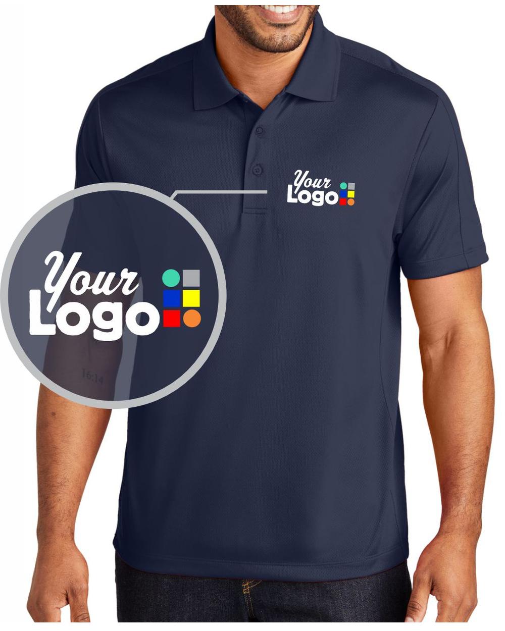 Port Authority S/S Diamond Jacquard Custom Golf Shirt, color: True Navy