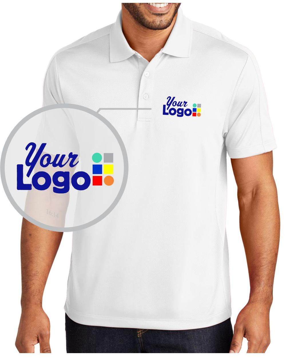 Port Authority S/S Diamond Jacquard Custom Golf Shirt, color: White