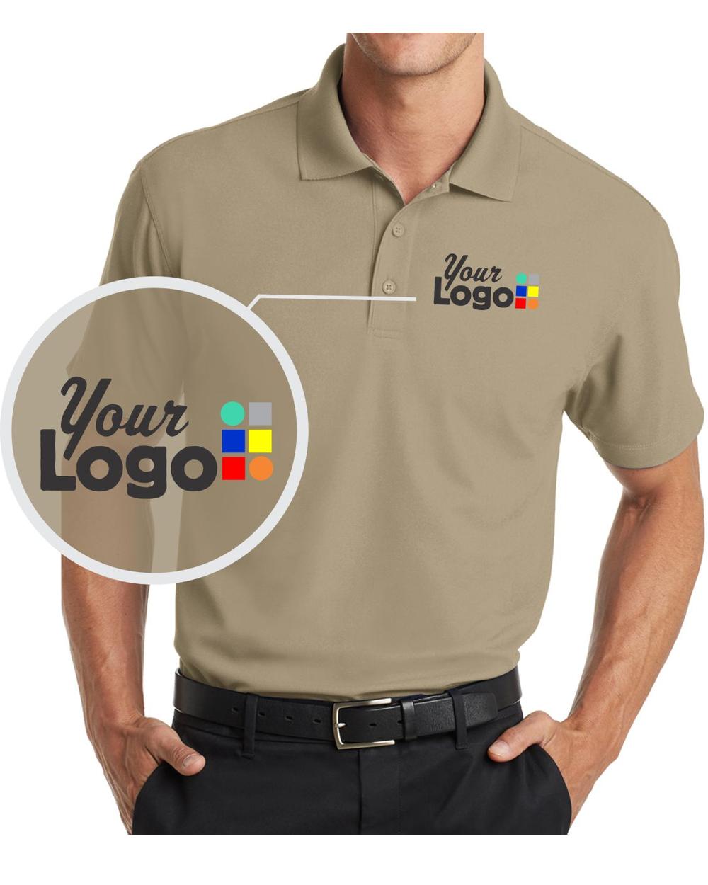 Port Authority S/S DryZone Grid Custom Golf Shirt, color: Tan