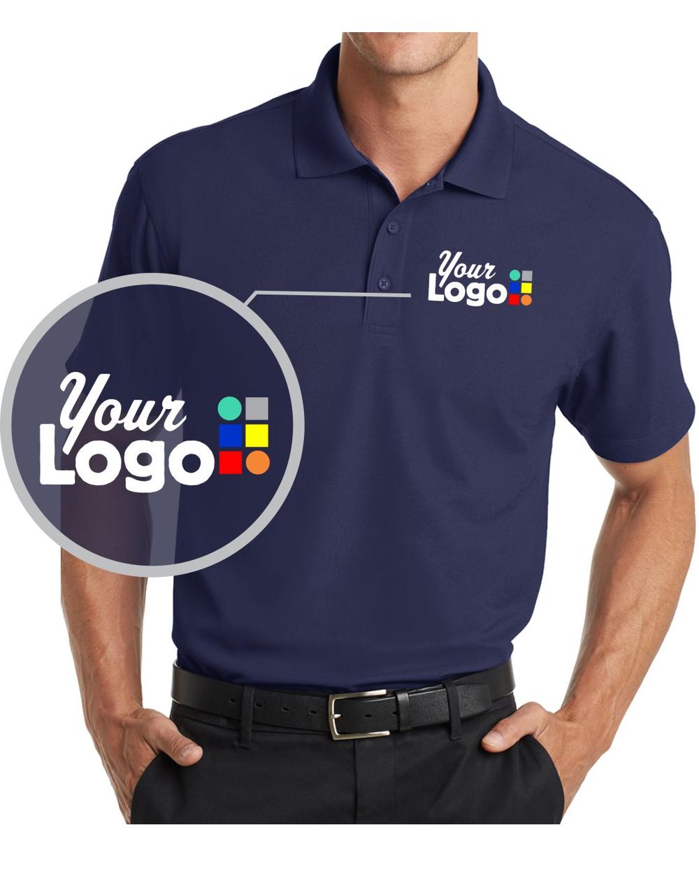 Port Authority S/S DryZone Grid Custom Golf Shirt, color: True Navy