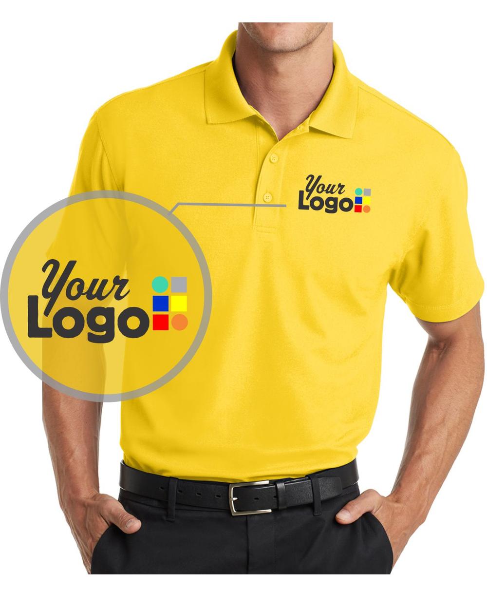 Port Authority S/S DryZone Grid Custom Golf Shirt, color: Yellow