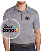 Port Authority S/S Stretch Heather Custom Golf Shirt, color: Graphite/White