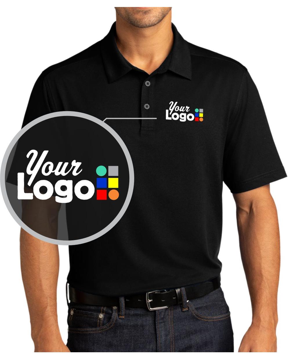 Port Authority S/S City Stretch Custom Golf Shirt, color: Black