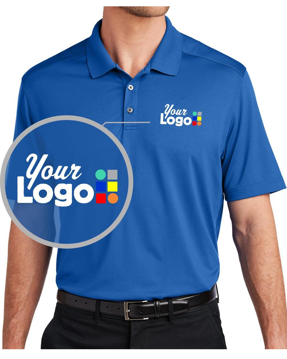 Port Authority S/S City Stretch Flat Custom Golf Shirt, color: True Blue