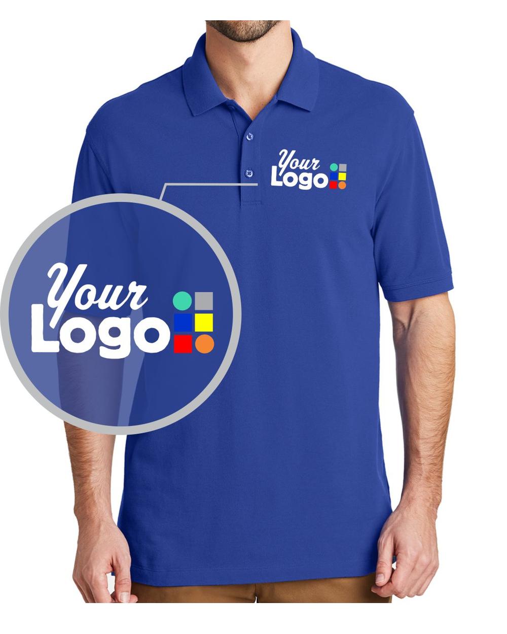 Port Authority S/S EZCotton Custom Golf Shirt, color: True Royal