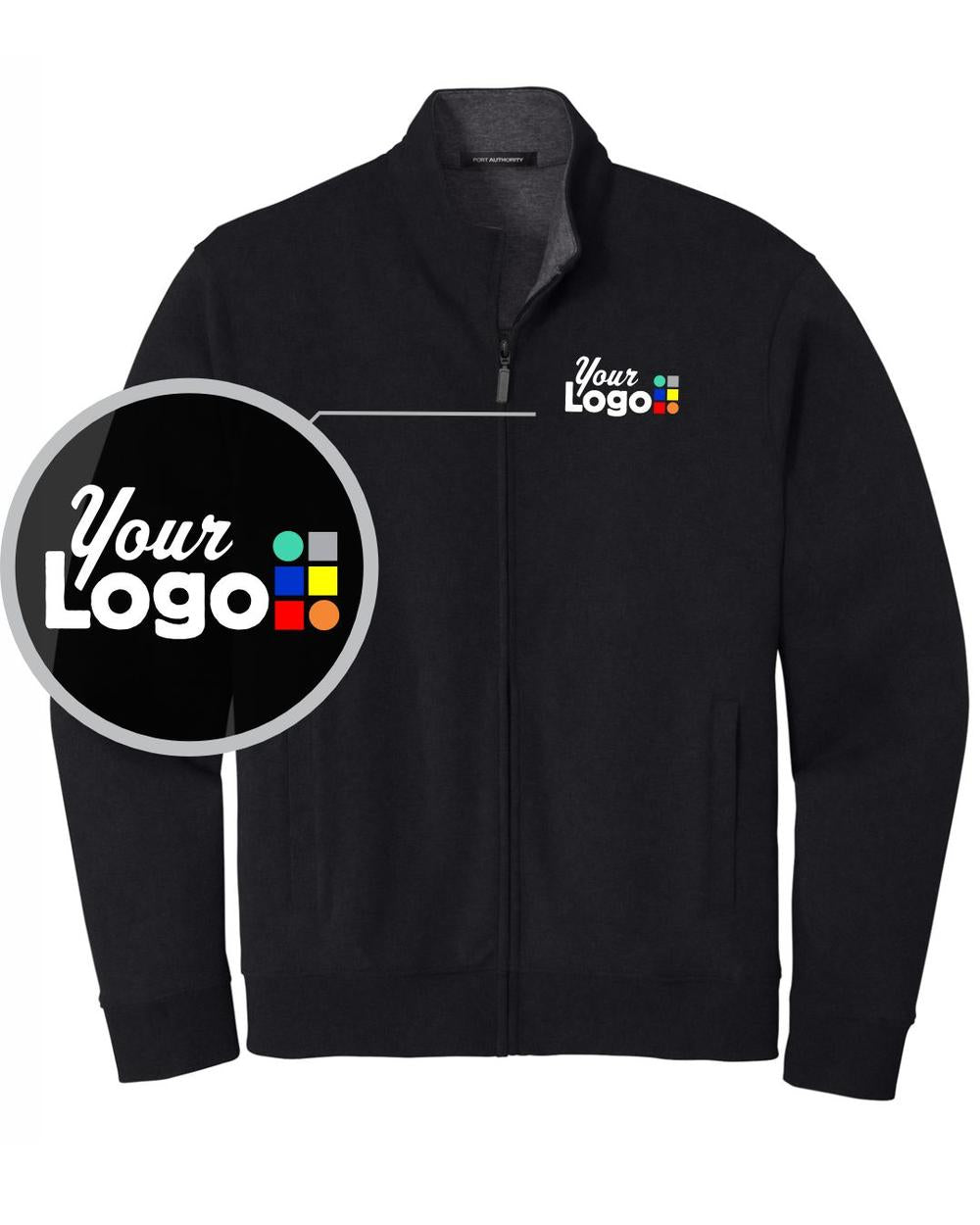 Port Authority Interlock Full-Zip Custom Jacket, color: Deep Black