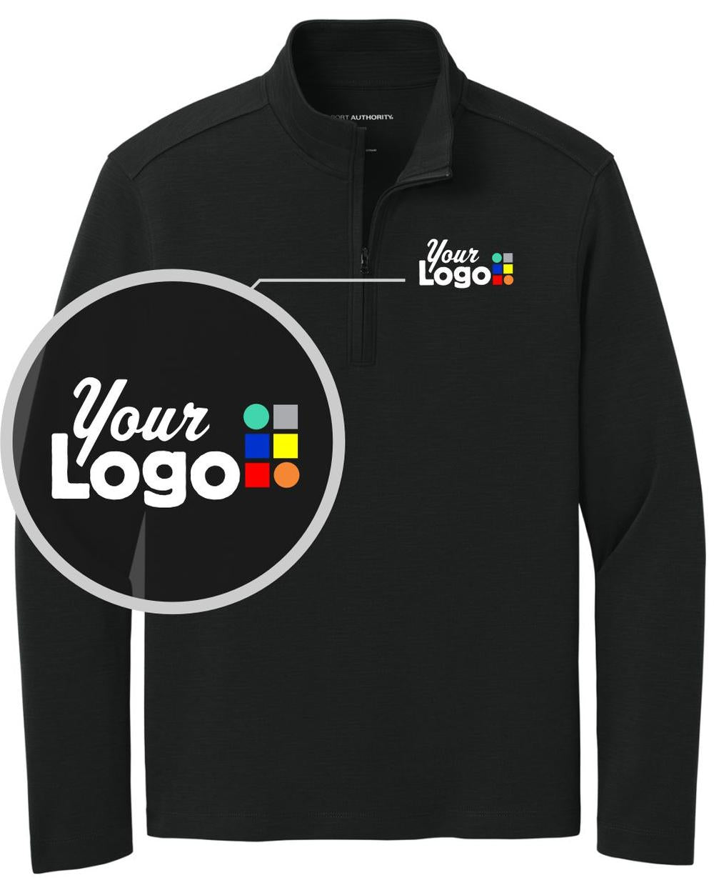 Port Authority Breakwater 1/4 Zip Custom Pullover, color: Deep Black