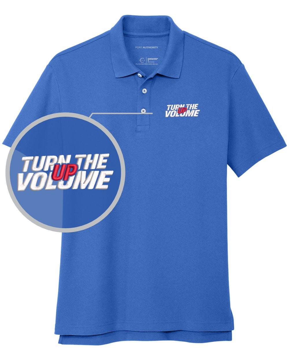 Port Authority S/S C-Free Blend Turn The Volume Up Golf Shirt, color: True Blue