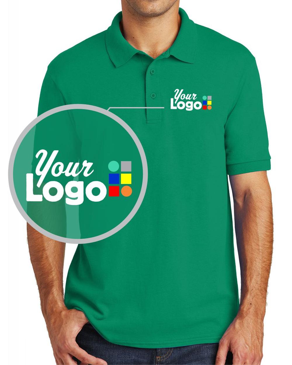 Port & Company S/S Core Blend Custom Golf Shirt, color: Kelly