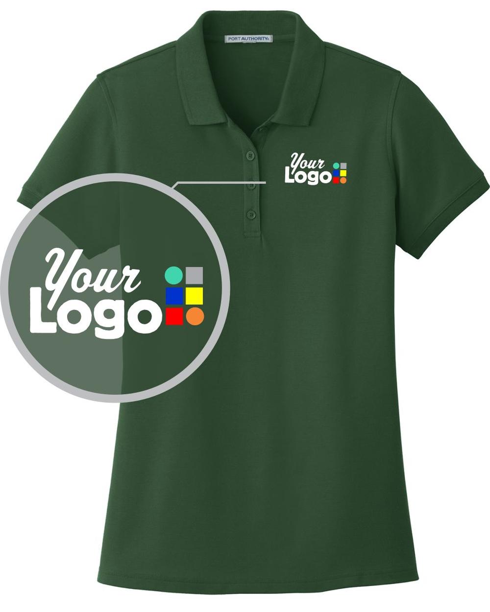 Port Authority S/S Core Classic Pique Custom Golf Shirt, color: Deep Forest Green