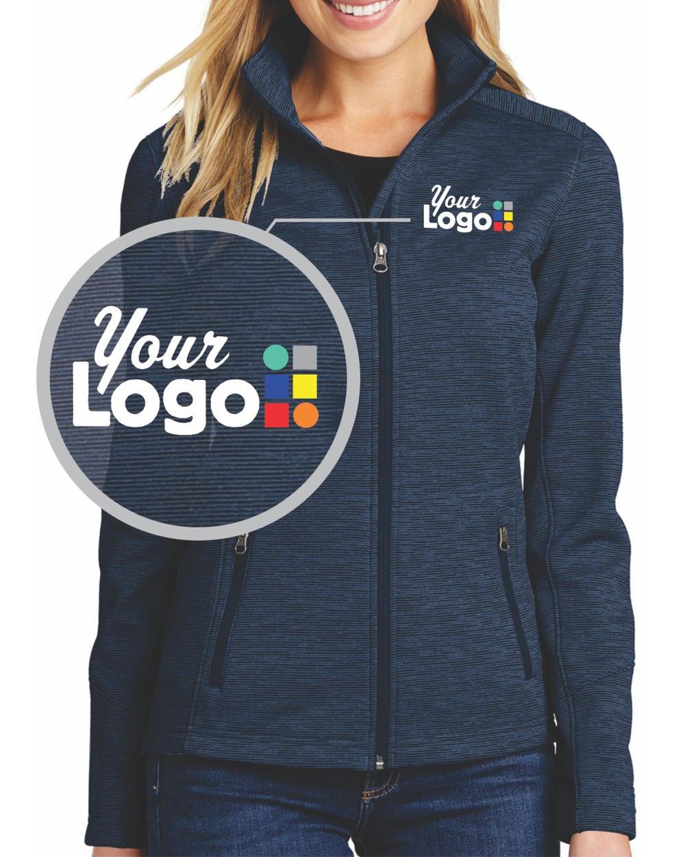 Port Authority Digi-Stripe Fleece Custom Jacket, color: Navy