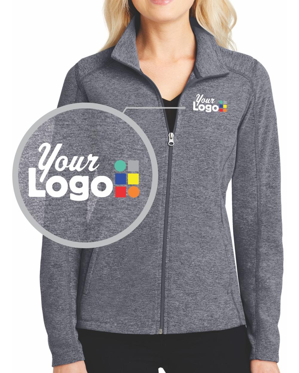 Port Authority Heather Microfleece Custom Jacket, color: True Navy Heather