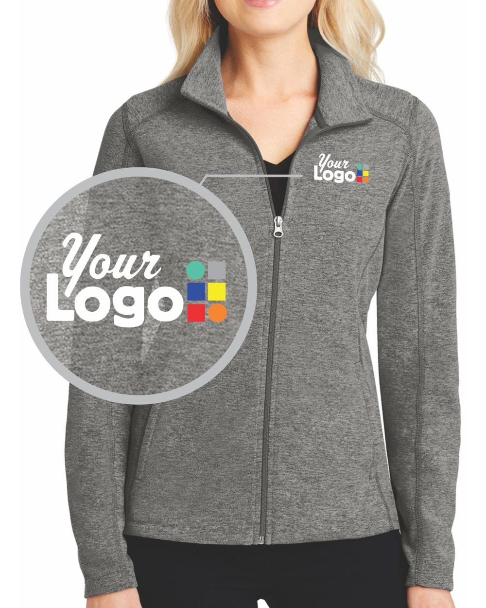 Port Authority Heather Microfleece Custom Jacket, color: Pearl Grey Heather