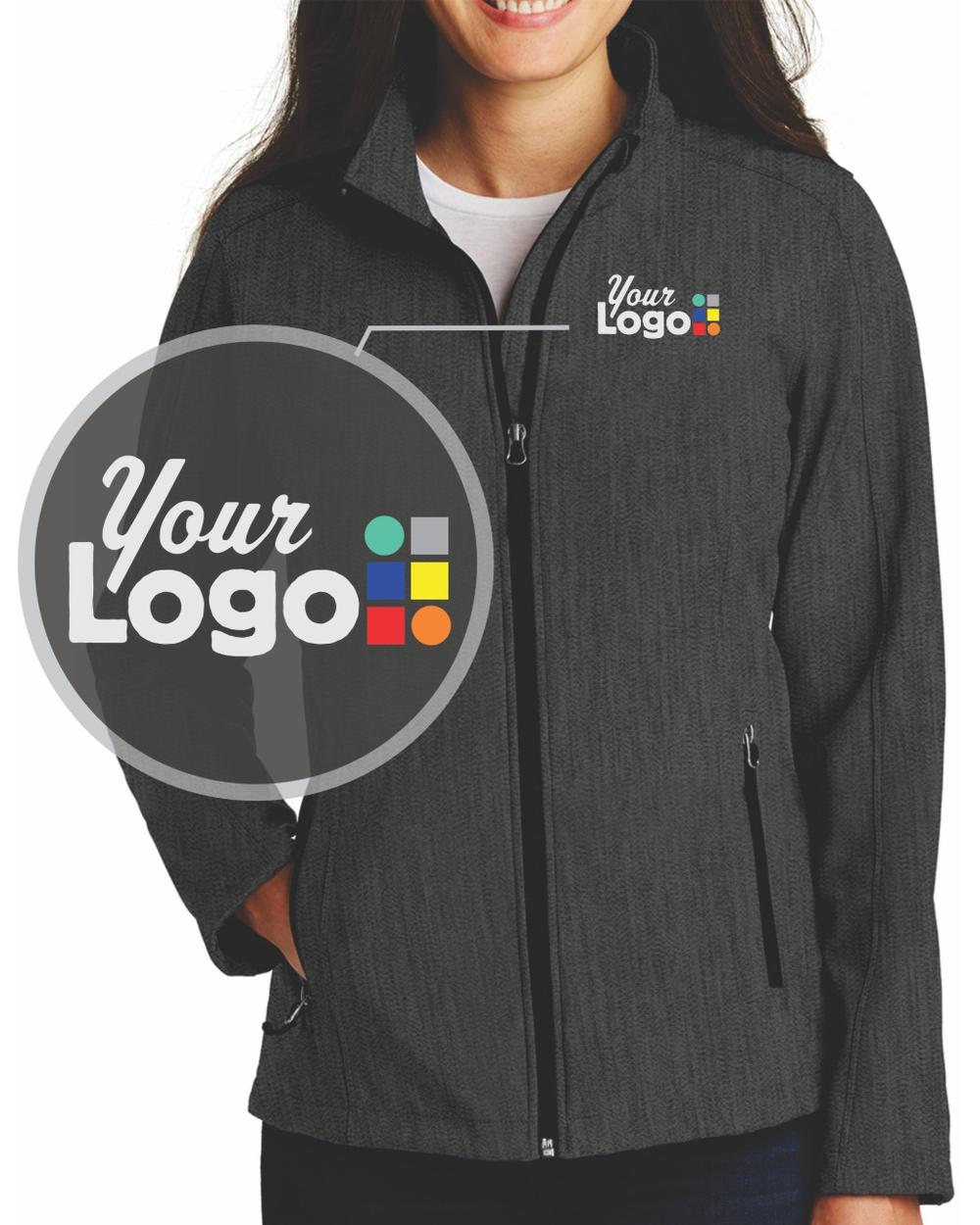 Port Authority Value Soft-Shell Custom Jacket, color: Black Charcoal Heather