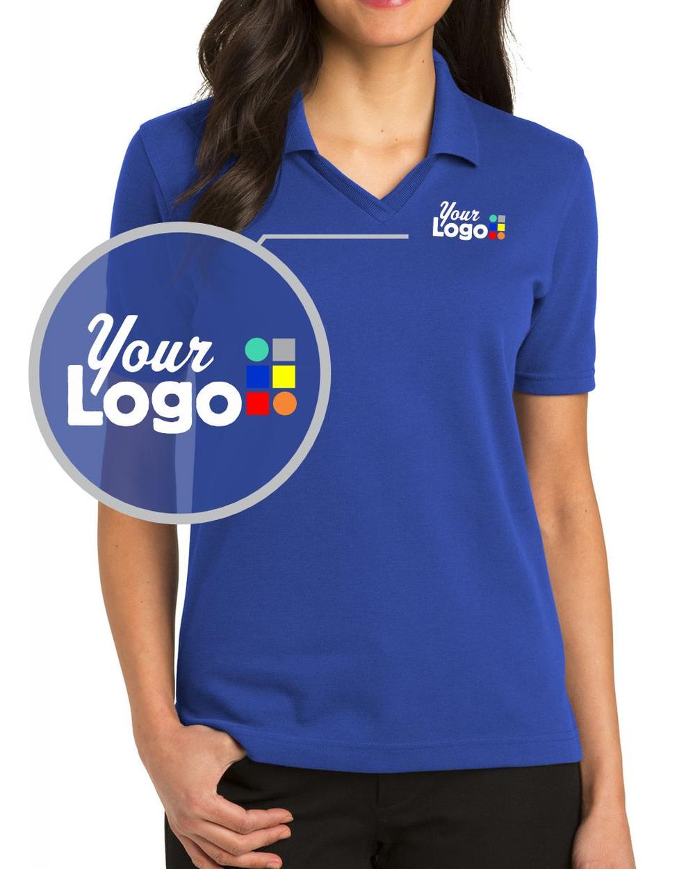 Port Authority Women's S/S Rapid Dry Sport Custom Golf Shirt, color: Royal