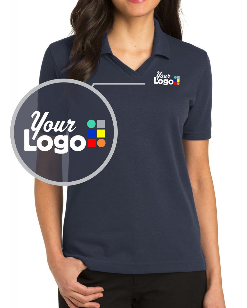 Port Authority Women's S/S Rapid Dry Sport Custom Golf Shirt, color: Classic Navy