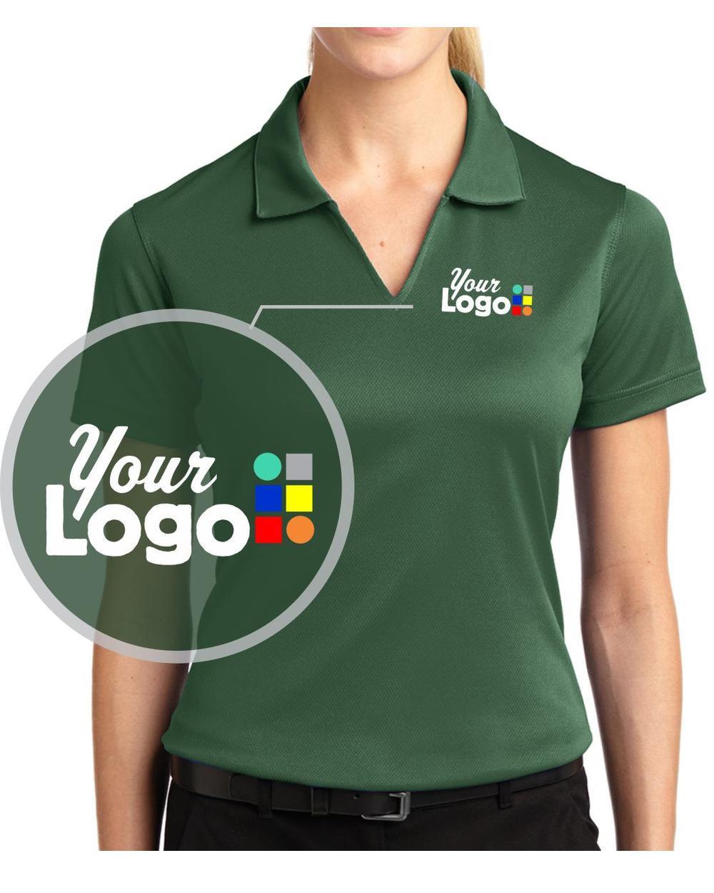 Sport-Tek S/S Dri-Mesh Custom Golf Shirt, color: Forest Green