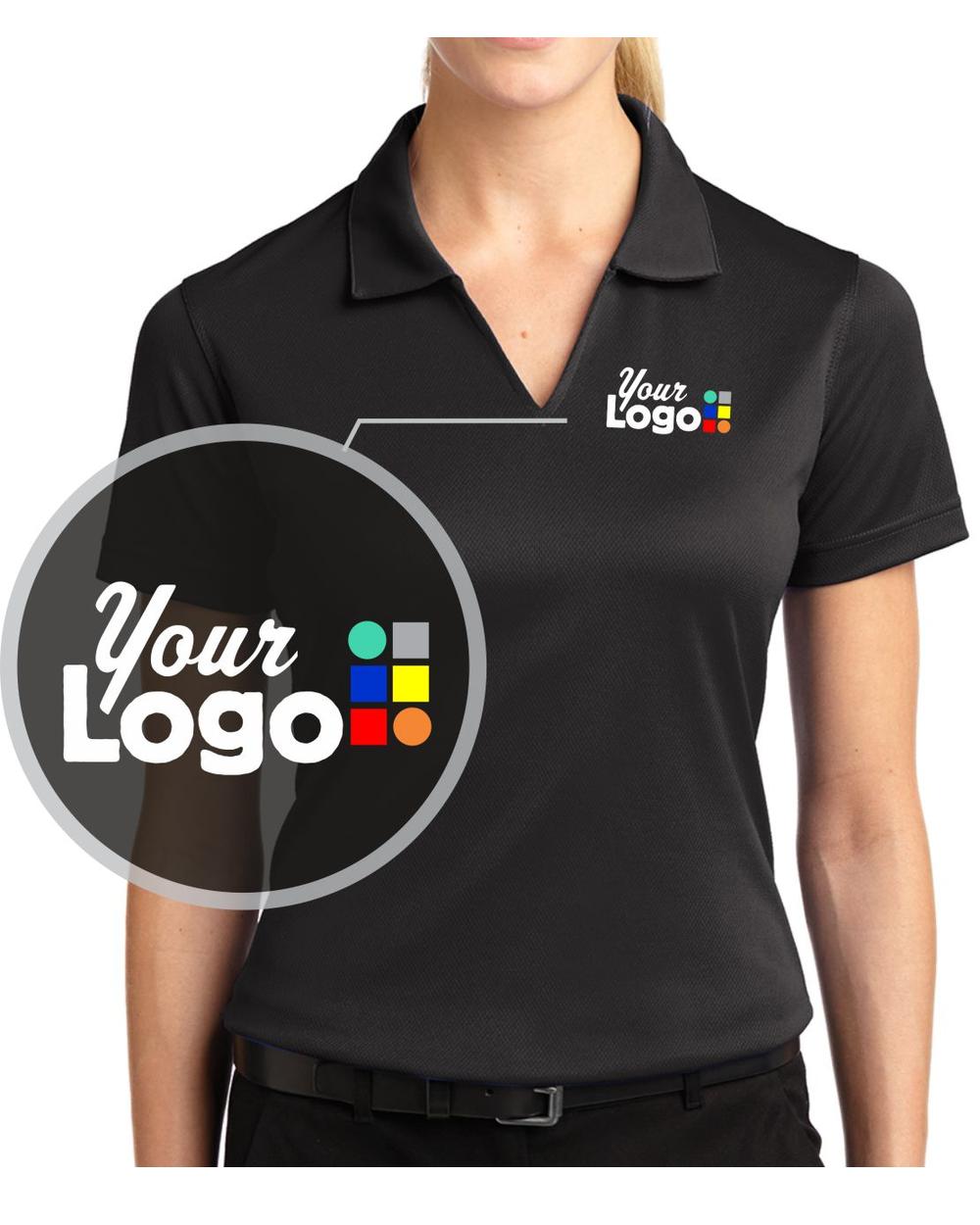 Sport-Tek S/S Dri-Mesh Custom Golf Shirt, color: Black