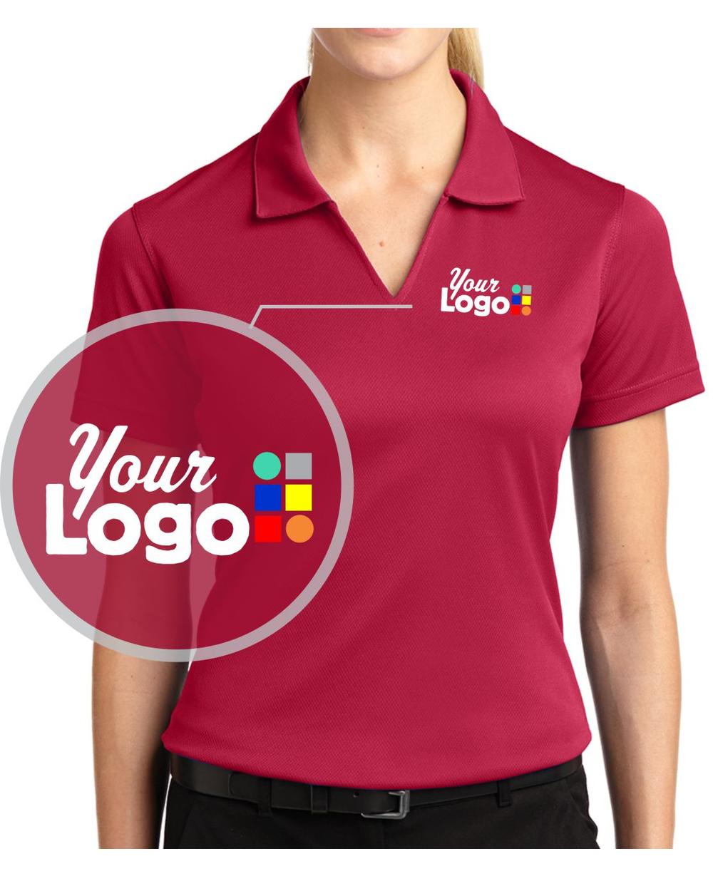 Sport-Tek S/S Dri-Mesh Custom Golf Shirt, color: Red