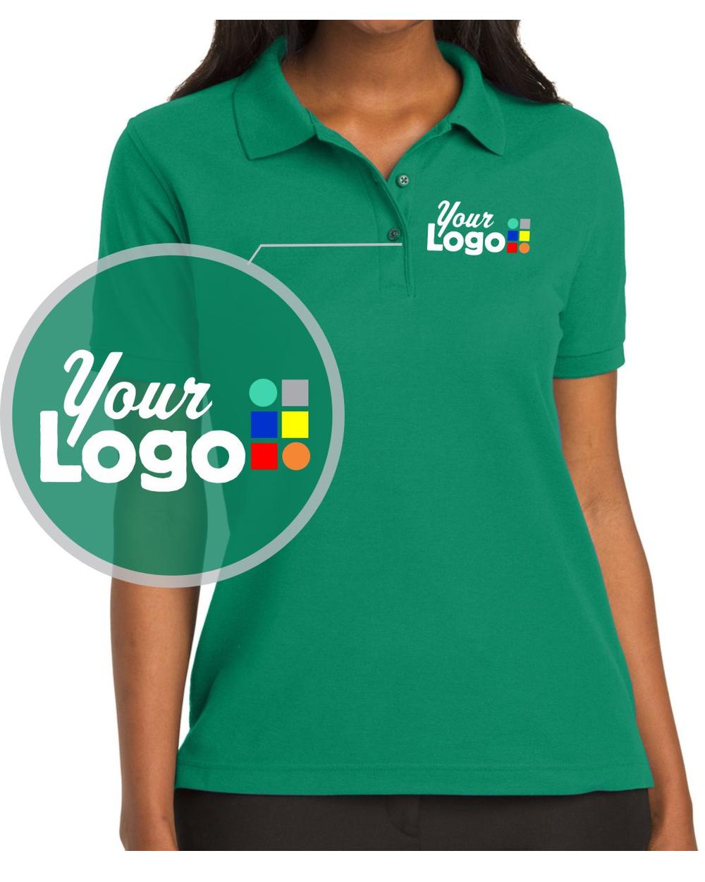 Port Authority S/S Silk-Touch Custom Golf Shirt, color: Kelly Green