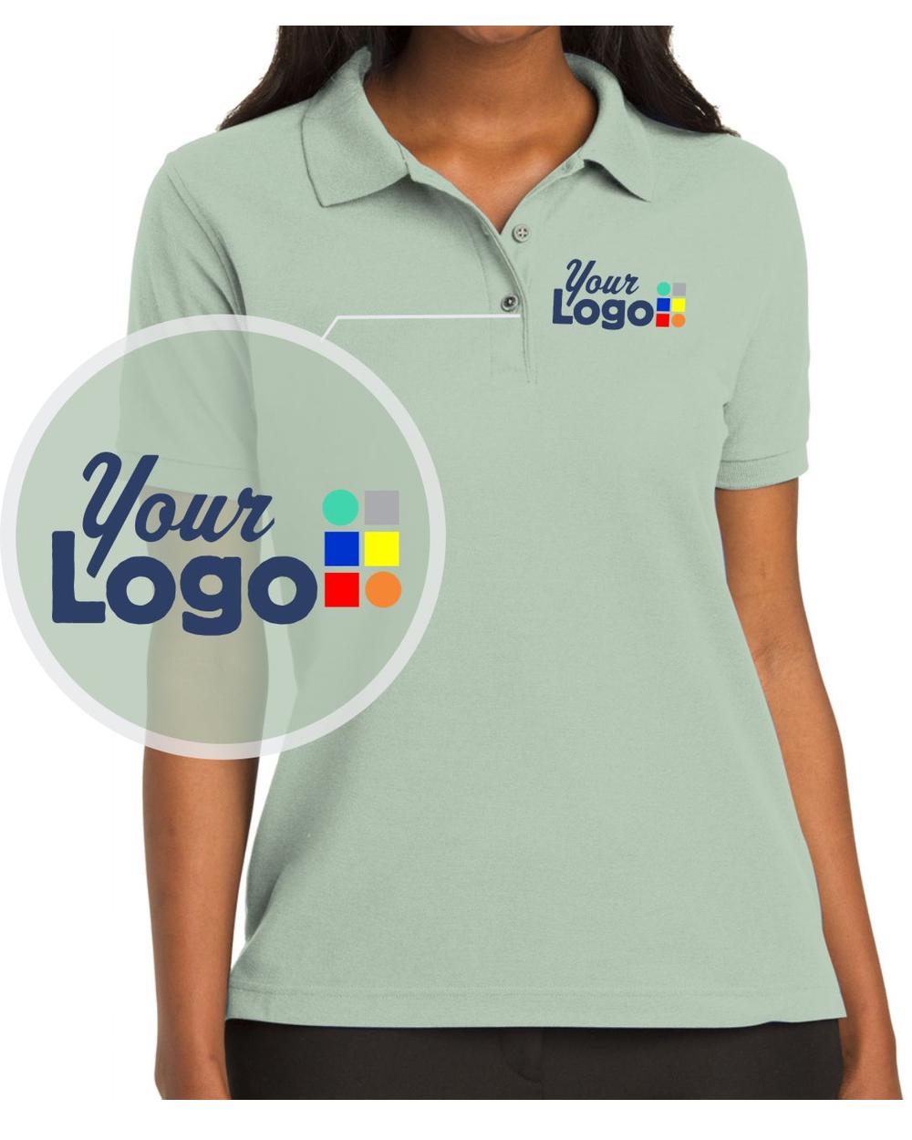 Port Authority S/S Silk-Touch Custom Golf Shirt, color: Mint Green