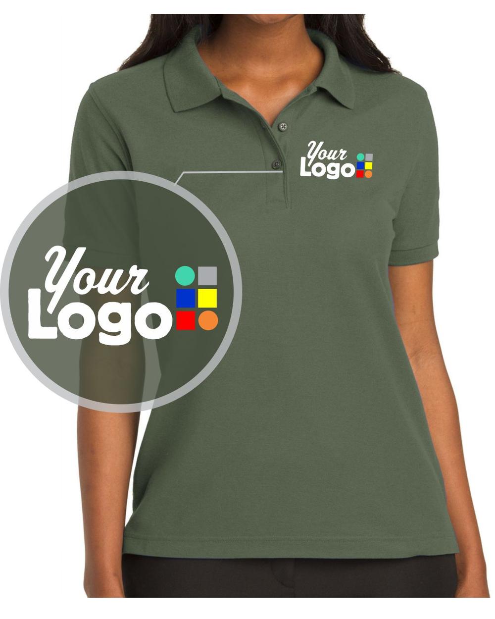 Port Authority S/S Silk-Touch Custom Golf Shirt, color: Clover Green