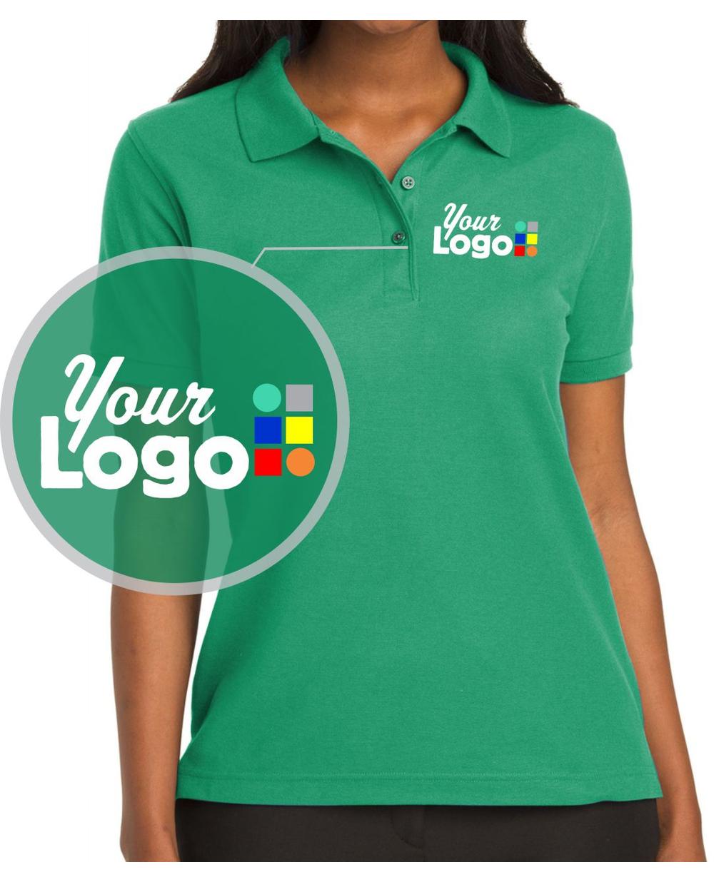 Port Authority S/S Silk-Touch Custom Golf Shirt, color: Court Green