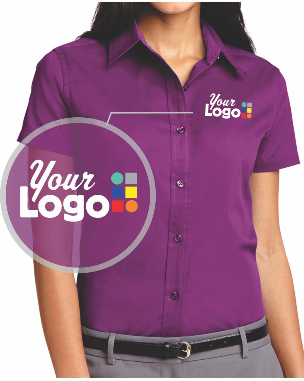 Port Authority S/S Easy Care Custom Shirt, color: Deep Berry