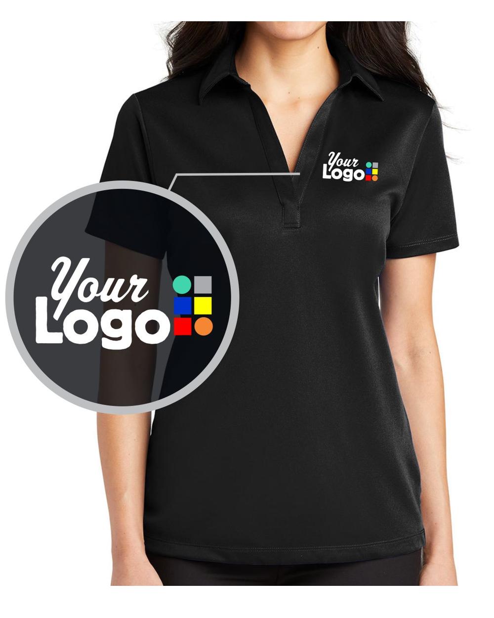 Port Authority S/S Silk Touch Performance Custom Golf Shirt, color: Black