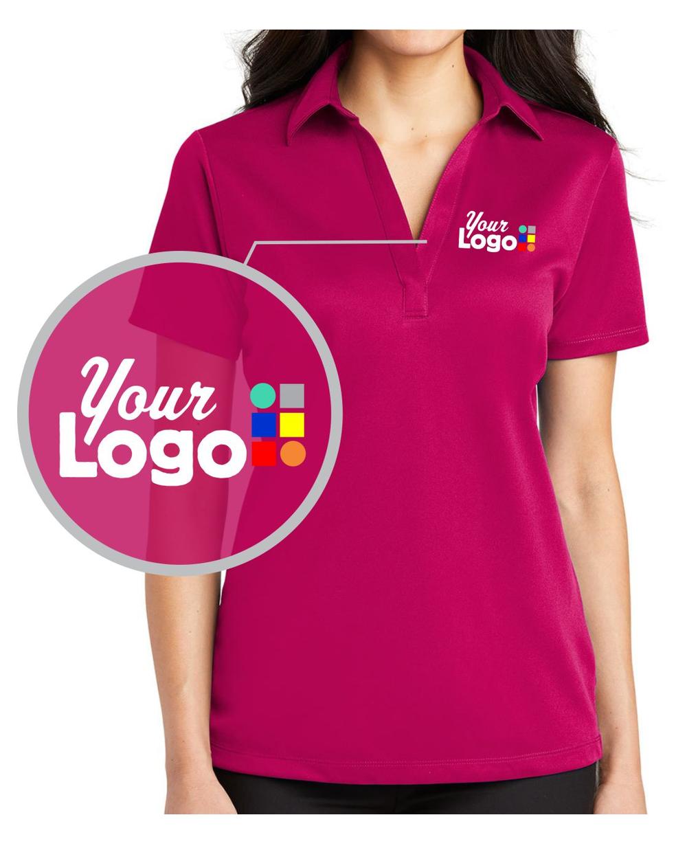 Port Authority S/S Silk Touch Performance Custom Golf Shirt, color: Pink Raspberry